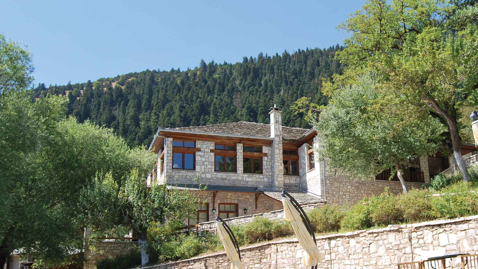 Exterior view of the Boudoura Restaurant, Pertouli